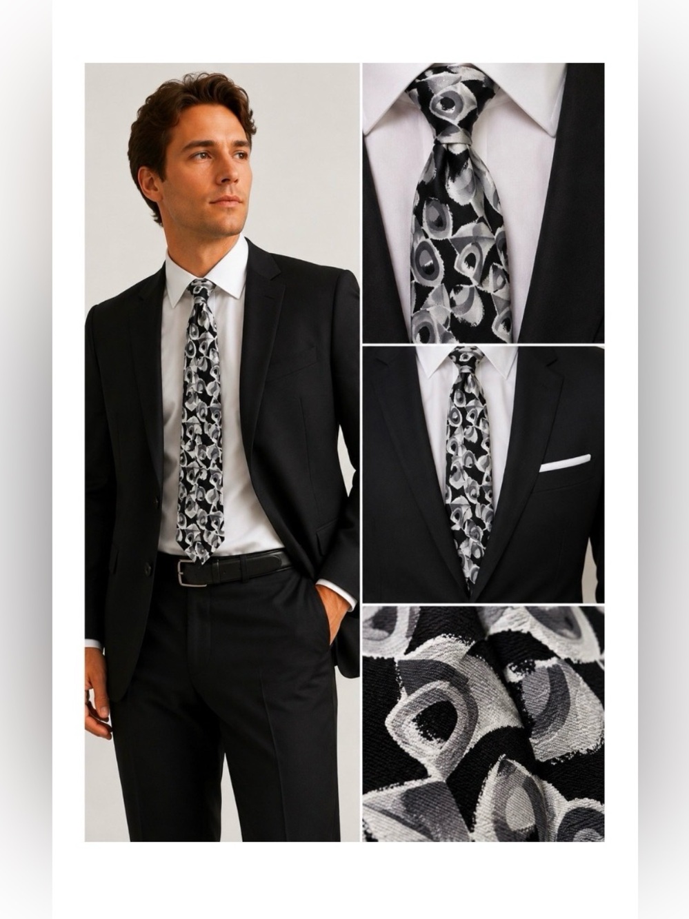 METROPOLIS Abstract Men’s Silk Tie